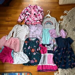 Toddler girl Colorful Kids Clothing Bundle dresses jacket 4T 5T XS children lot